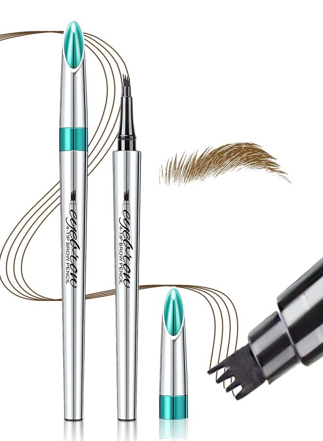 OETUIOW Eyebrow Microblading Pen with 4 Point Brow Pen Lift & Snatch Microblading Long-Lasting Waterproof Natural Eyebrow Hair (Light Brown) - Image 1